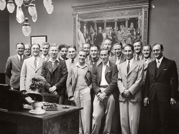 Wimbledon Boldklub på besøg, 1937.